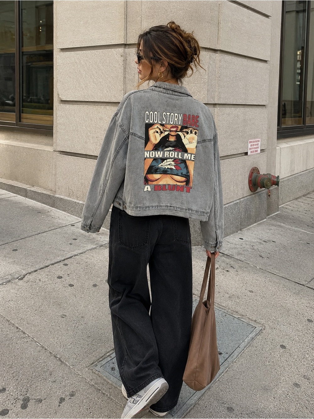 Jean jacket with print